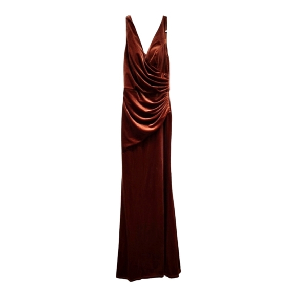 NWT Revelry Dawson Velvet Regular Maxi Dress Terracotta  Dress Size 4 - Picture 2 of 12